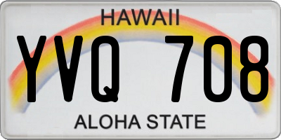 HI license plate YVQ708