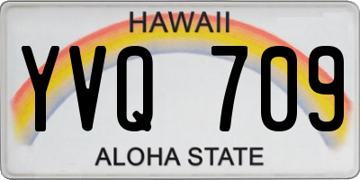 HI license plate YVQ709
