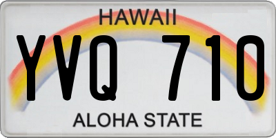 HI license plate YVQ710
