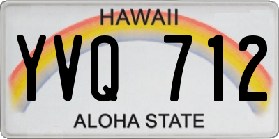 HI license plate YVQ712