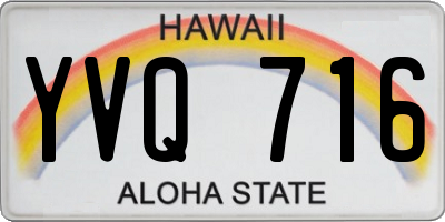HI license plate YVQ716