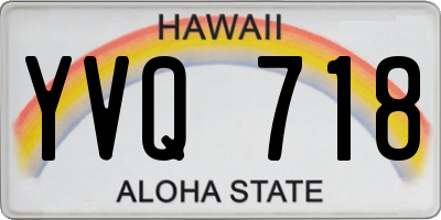 HI license plate YVQ718