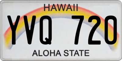 HI license plate YVQ720