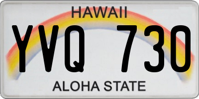 HI license plate YVQ730