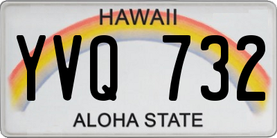 HI license plate YVQ732