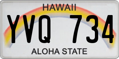 HI license plate YVQ734