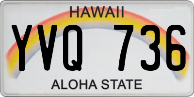 HI license plate YVQ736
