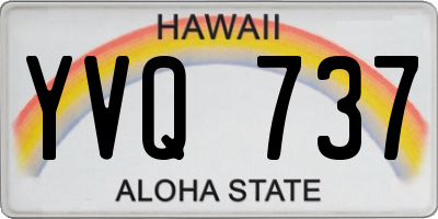 HI license plate YVQ737
