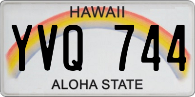 HI license plate YVQ744