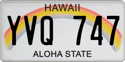 HI license plate YVQ747