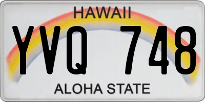 HI license plate YVQ748