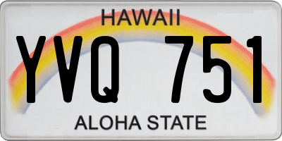 HI license plate YVQ751