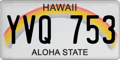 HI license plate YVQ753