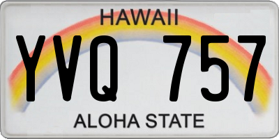HI license plate YVQ757