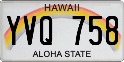 HI license plate YVQ758