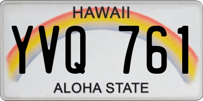 HI license plate YVQ761