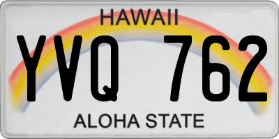 HI license plate YVQ762