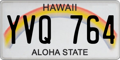 HI license plate YVQ764
