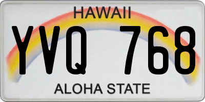 HI license plate YVQ768