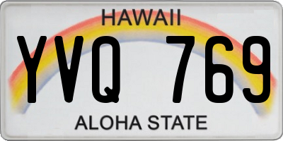 HI license plate YVQ769