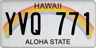 HI license plate YVQ771