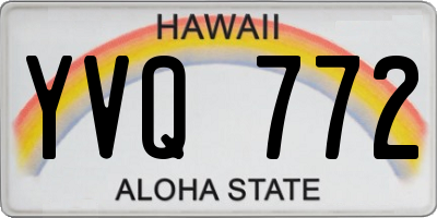 HI license plate YVQ772