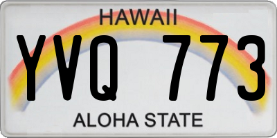 HI license plate YVQ773