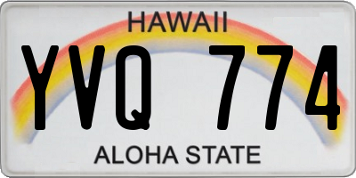 HI license plate YVQ774