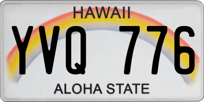 HI license plate YVQ776