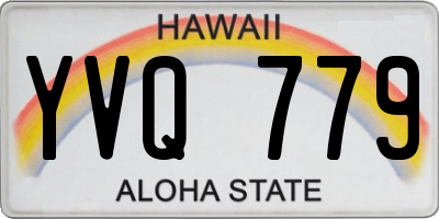 HI license plate YVQ779