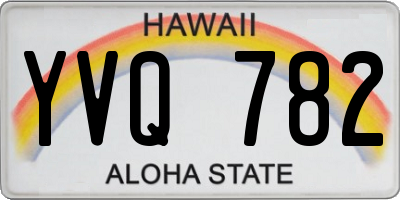 HI license plate YVQ782