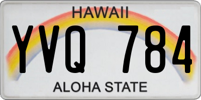HI license plate YVQ784