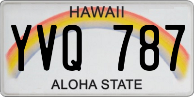 HI license plate YVQ787