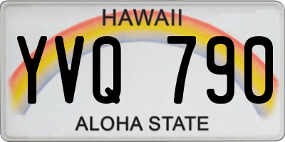 HI license plate YVQ790