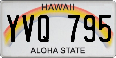 HI license plate YVQ795