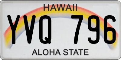 HI license plate YVQ796