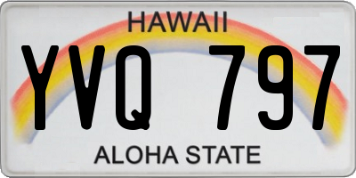 HI license plate YVQ797