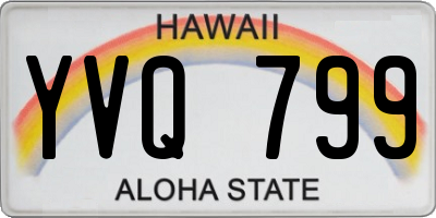 HI license plate YVQ799