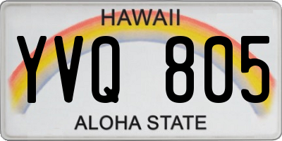 HI license plate YVQ805