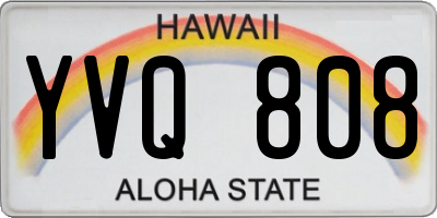 HI license plate YVQ808