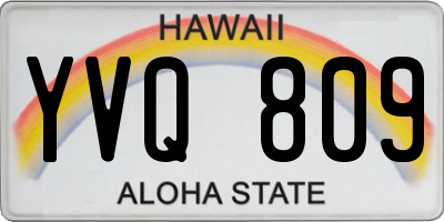 HI license plate YVQ809