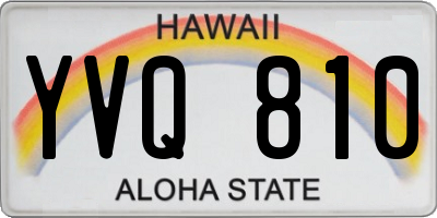 HI license plate YVQ810