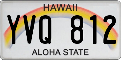 HI license plate YVQ812