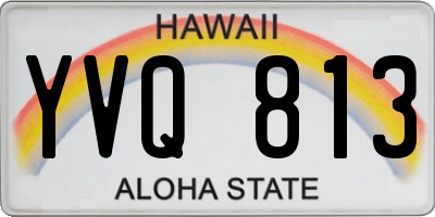 HI license plate YVQ813