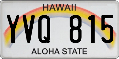 HI license plate YVQ815