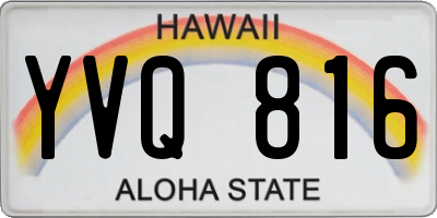 HI license plate YVQ816