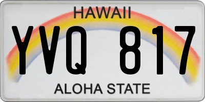 HI license plate YVQ817