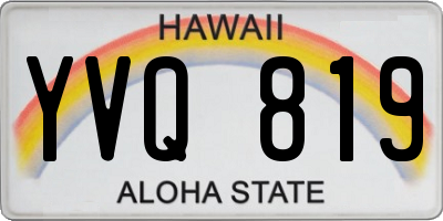 HI license plate YVQ819