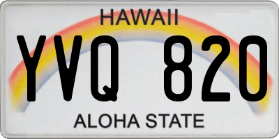 HI license plate YVQ820