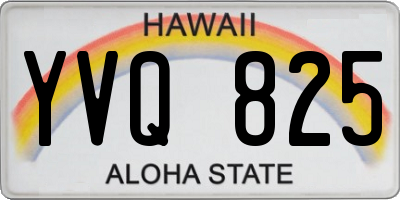 HI license plate YVQ825